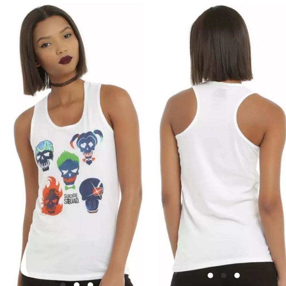 HOT Topic DC Comics Suicide Squad Character Skulls‎ Tank Top Women’s size 2XL